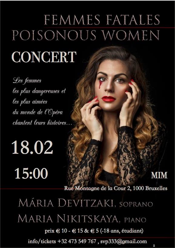 Affiche. Concert Poisonous women Концерт Femmes Fatales. 2017-02-18